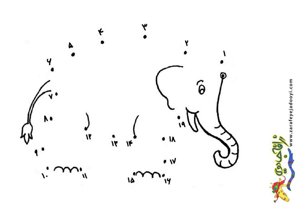 زرافه جادویی-بازی نقطه به نقطه-فیل