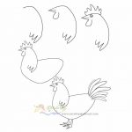 زرافه جادویی-نقاشی ساده خروس