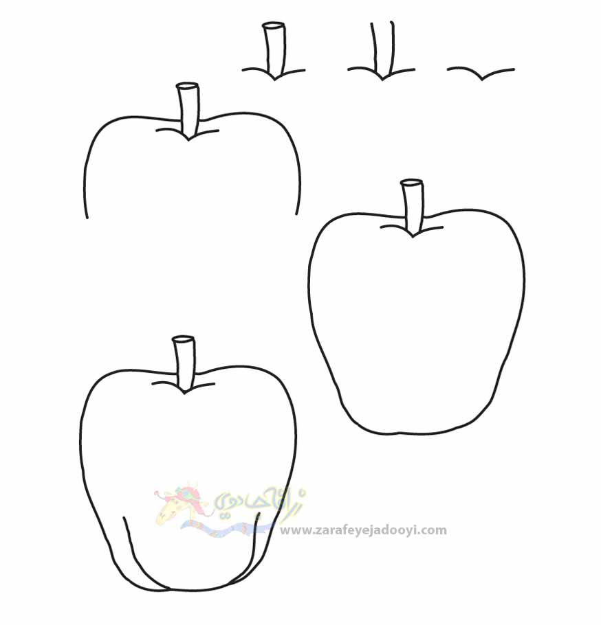 زرافه جادویی-نقاشی ساده سیب