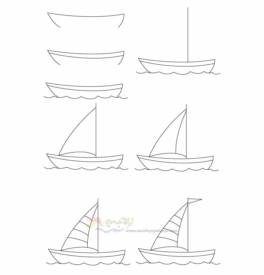 زرافه جادویی-نقاشی ساده قایق بادی