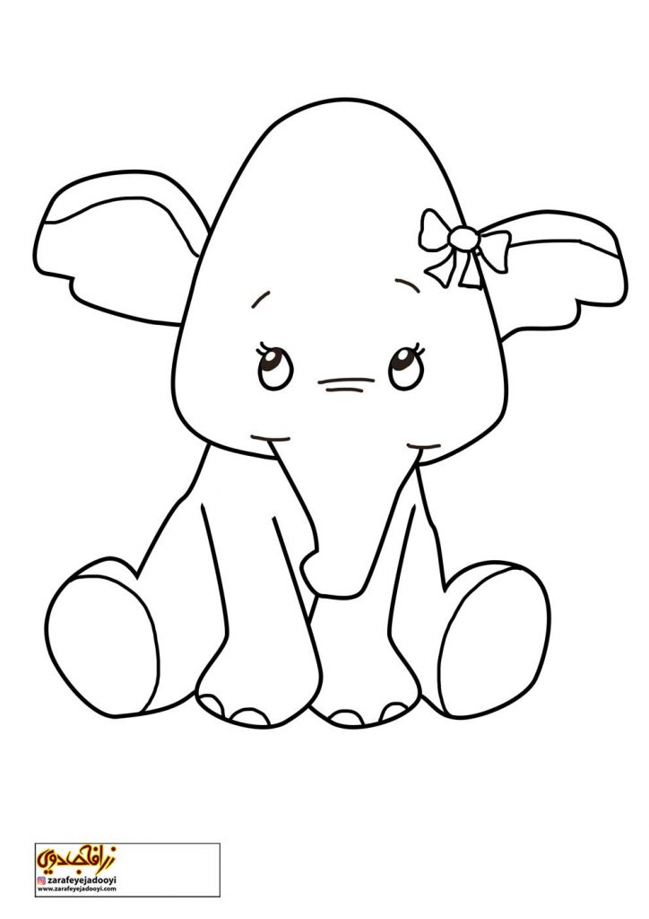 نقاشی فیل کوچولو برای کودکان
