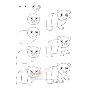 نقاشی ساده از خرس پاندا