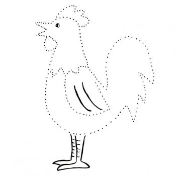 نقاشی کودکانه مرغ خروس