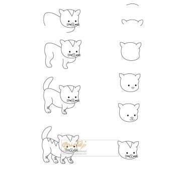 زرافه-جادویی-نقاشی-ساده-بچه-گربه