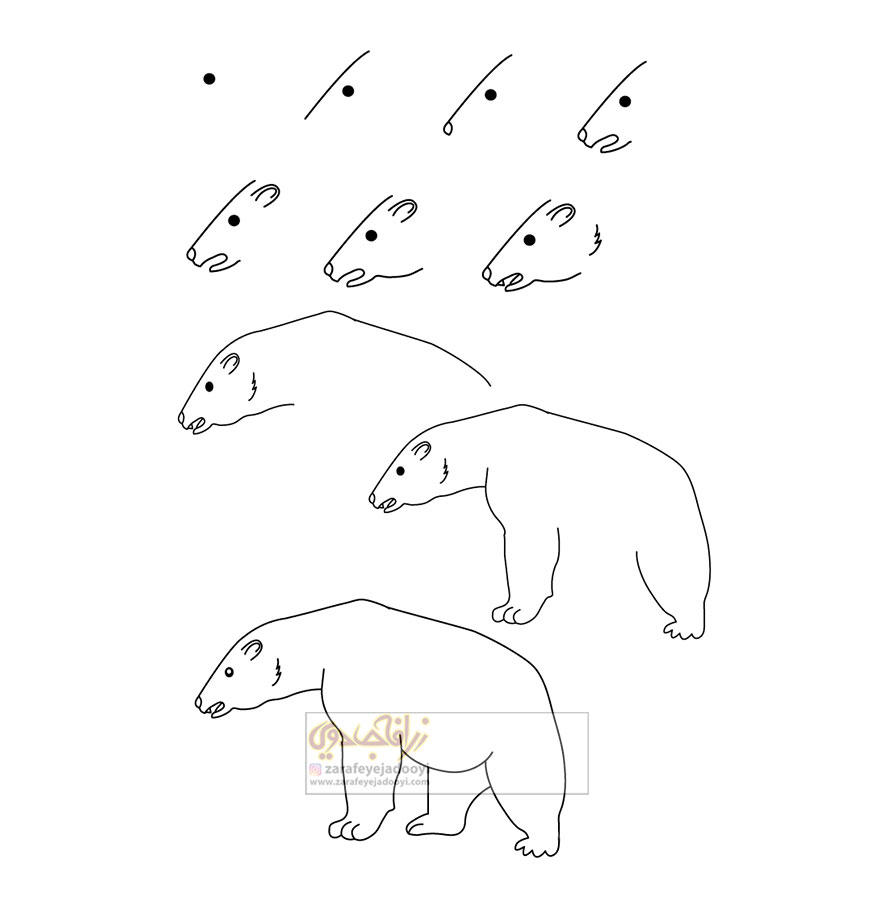 زرافه-جادویی-نقاشی-ساده-خرس-قطبی