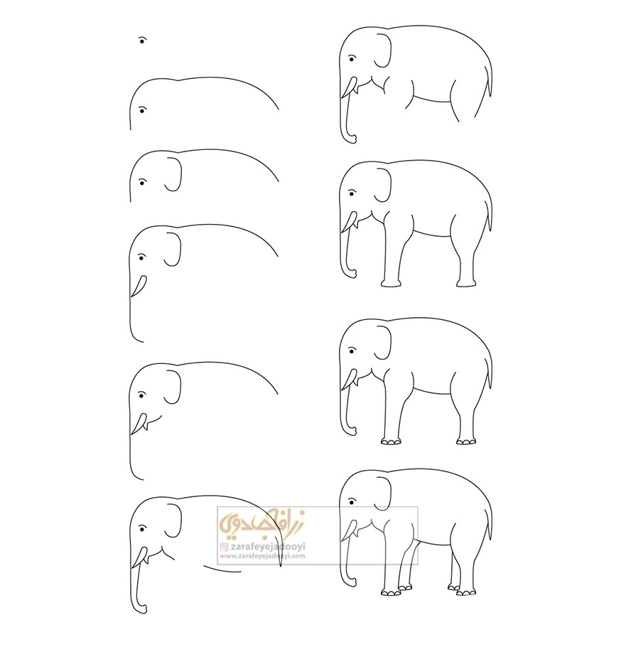 زرافه-جادویی-نقاشی-ساده-فیل