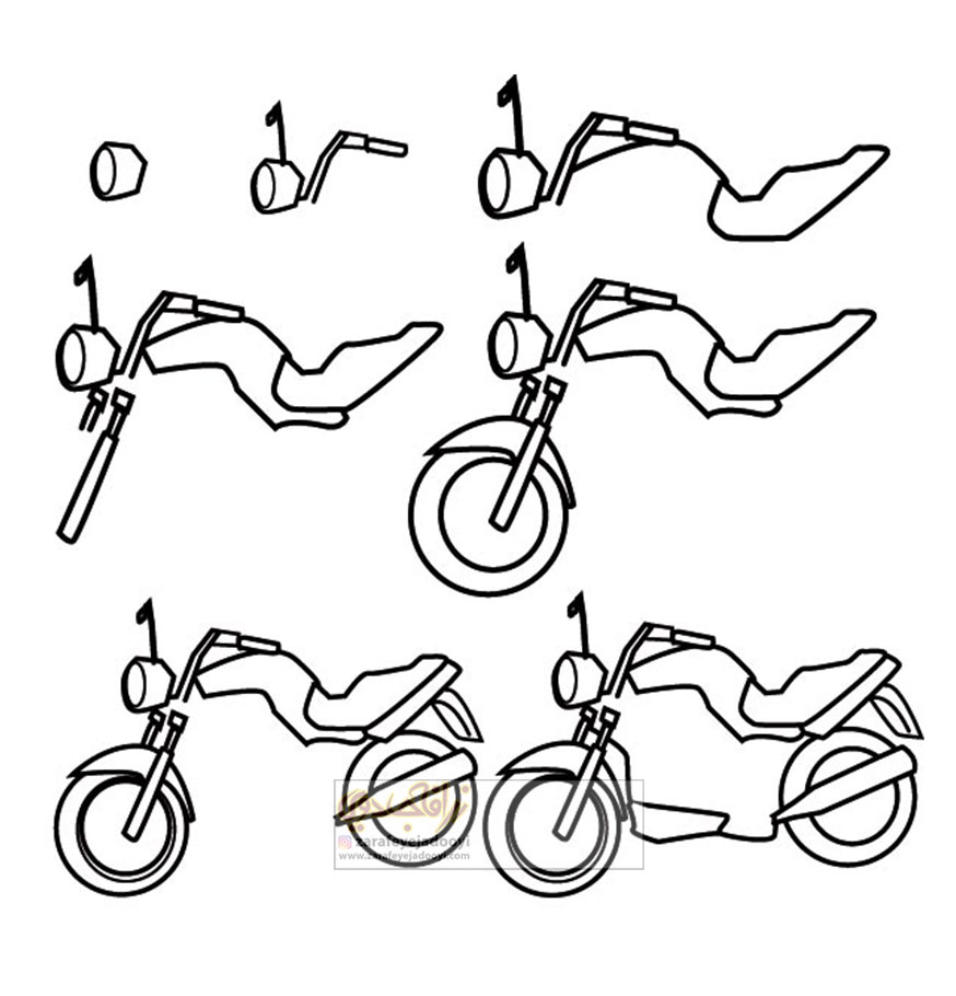 زرافه-جادویی-نقاشی-ساده-موتورسیکلت