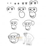 زرافه-جادویی-نقاشی-ساده-میمون-شامپانزه