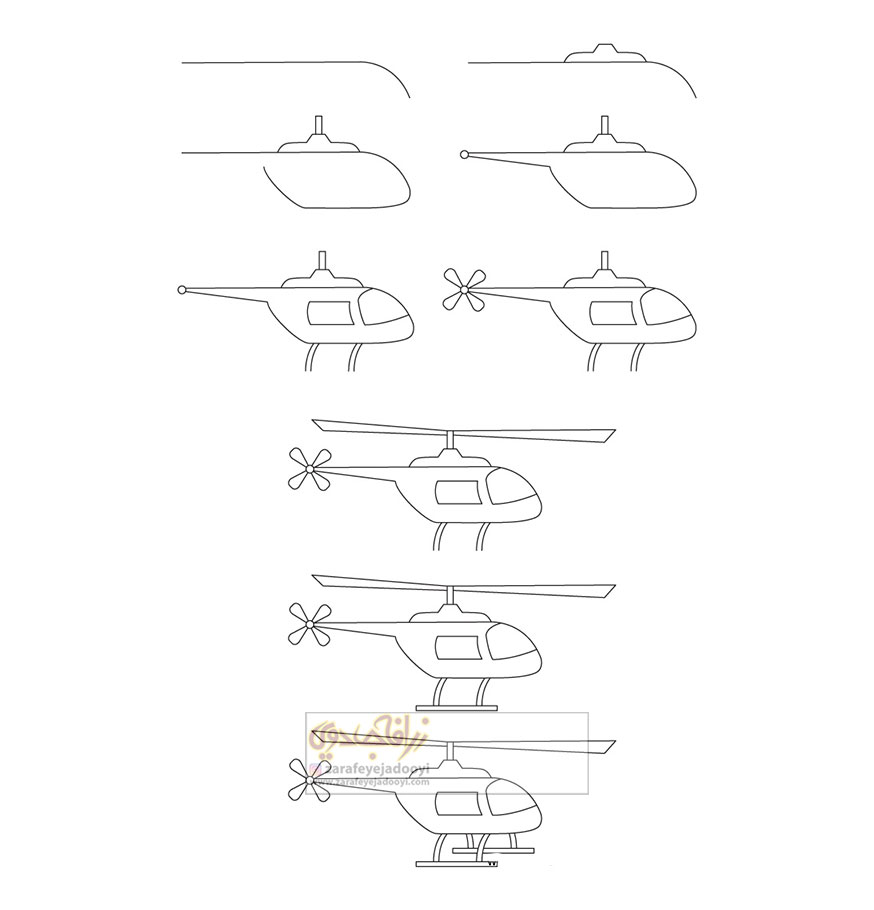 زرافه-جادویی-نقاشی-ساده-هلیکوپتر