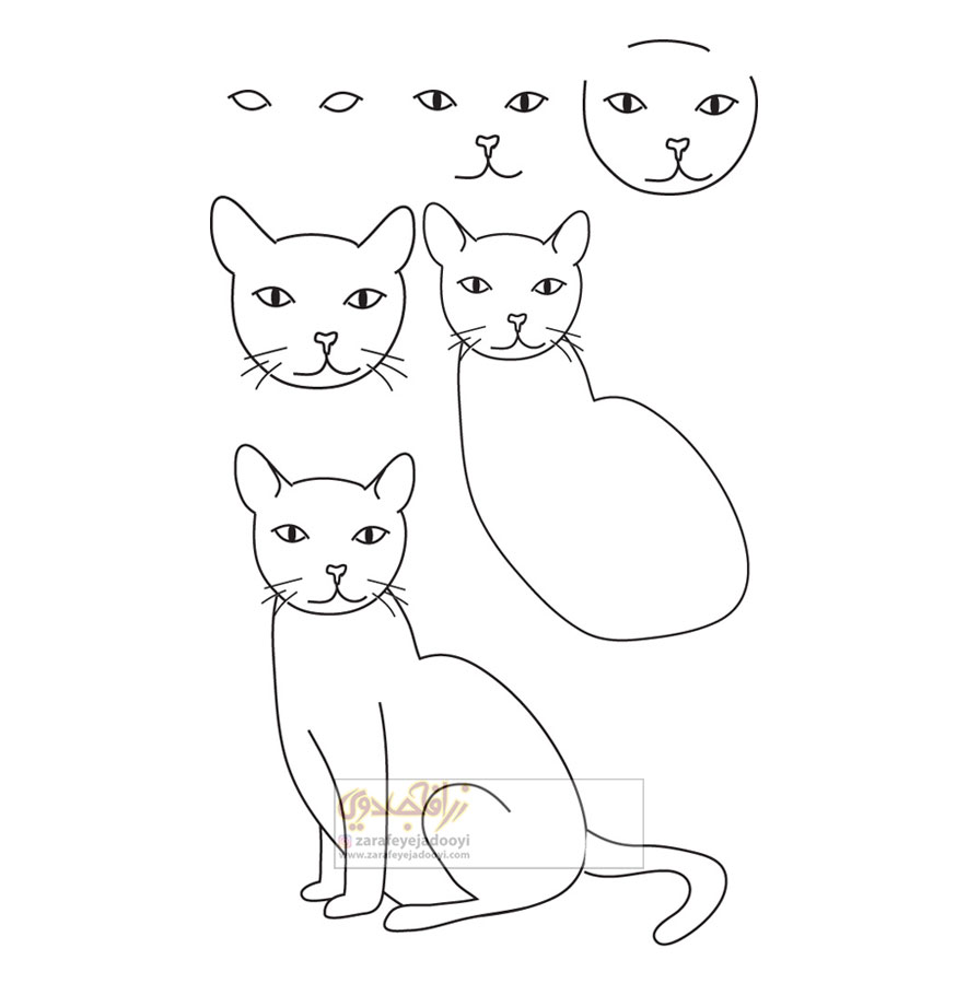 زرافه-جادویی-نقاشی-ساده-گربه