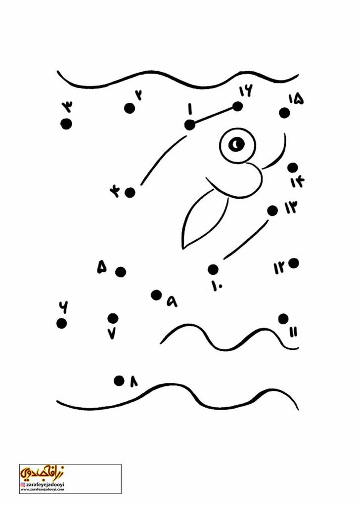 نقاشی نقطه به نقطه ماهی کوچولو
